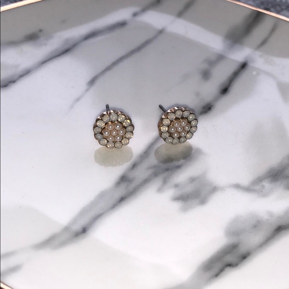 Pearl and stone earrings - Picture 1 of 1